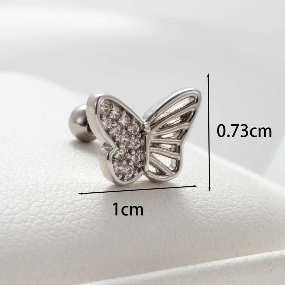 1 Piece Simple Series Simple Animal Titanium Steel No Plating Material Zircon Women Stud Earrings